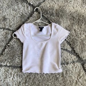 White trendy tight top